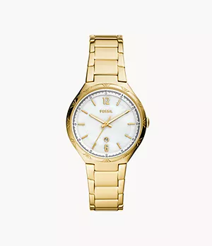 Ashtyn Three-Hand Date Gold-Tone Stainless Steel Watch