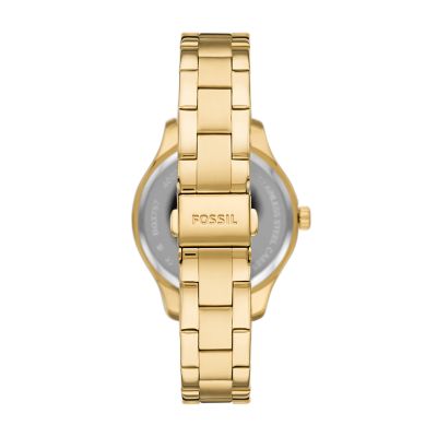 Rye Multifunction Gold-Tone Stainless Steel Watch - BQ3757 - Fossil