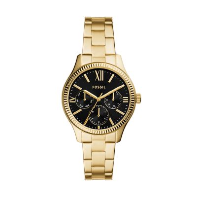 Black and clearance gold watch womens