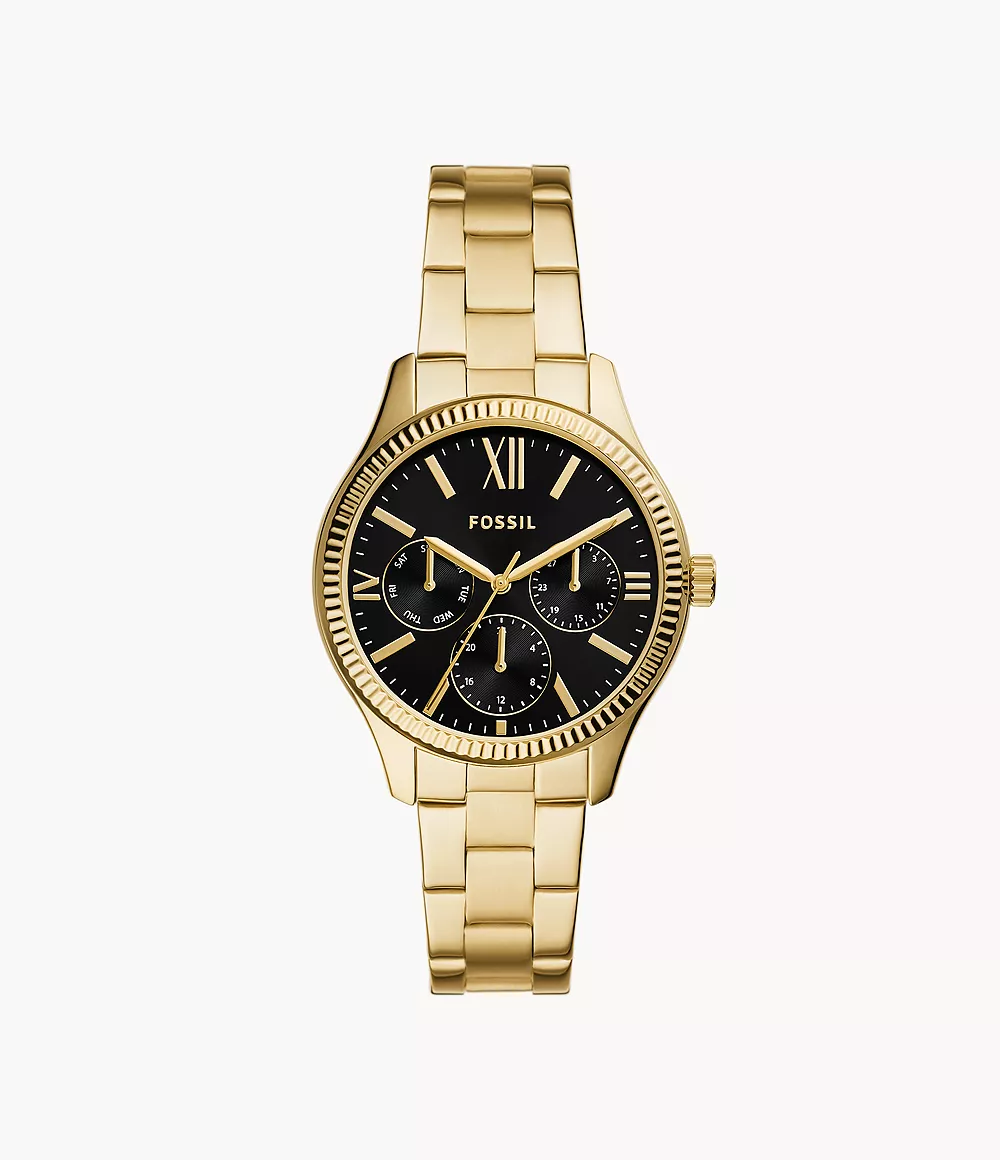 Image of Rye Multifunction Gold-Tone Stainless Steel Watch
