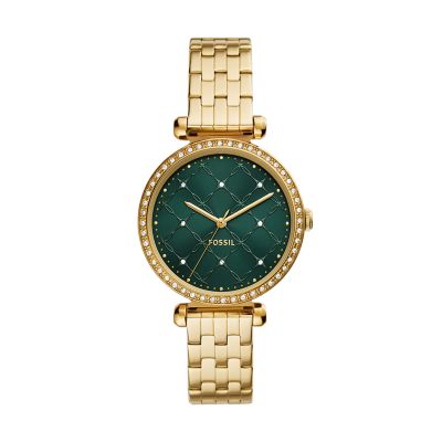 Tillie Three-Hand Gold-Tone Stainless Steel Watch - BQ3766 - Fossil