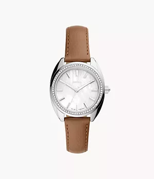 Vale Solar-Powered Brown Leather Watch