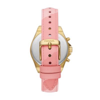 Modern Courier Chronograph Pink Leather Watch - BQ3779 - Fossil