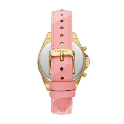 Pink discount leather watch