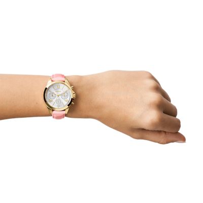 Modern Courier Chronograph Pink Leather Watch - BQ3779 - Fossil