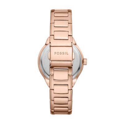 Fossil automatic rose on sale gold