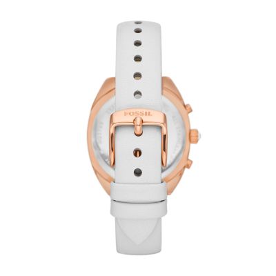 Fossil white shop leather watch