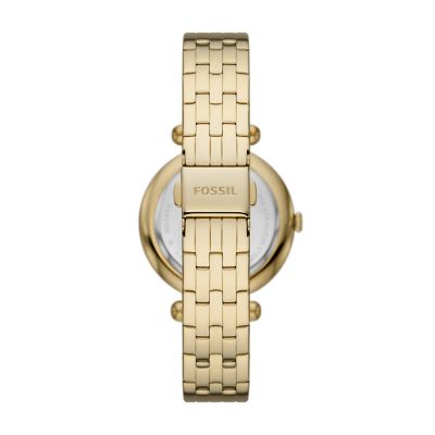 Tillie Three Hand Gold Tone Stainless Steel Watch and Card Case