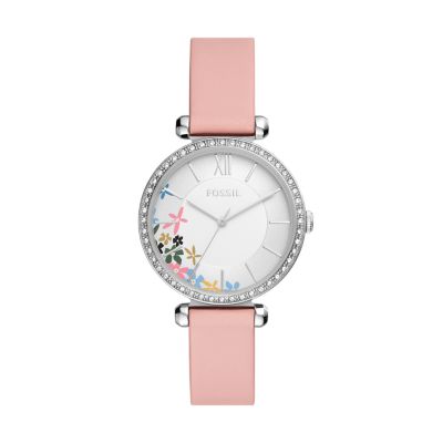 Tillie Three Hand Pink Leather Watch BQ3795 Fossil