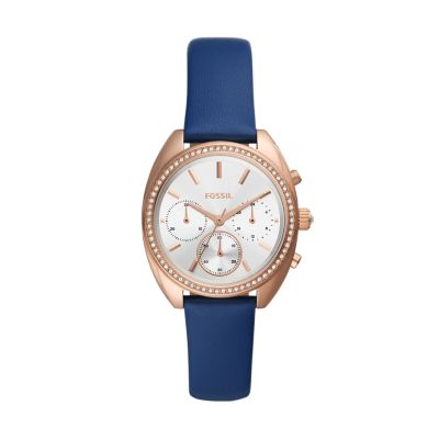 Silver and blue fossil on sale watch