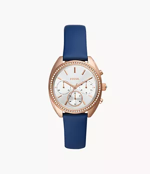 Vale Chronograph Blue Leather Watch