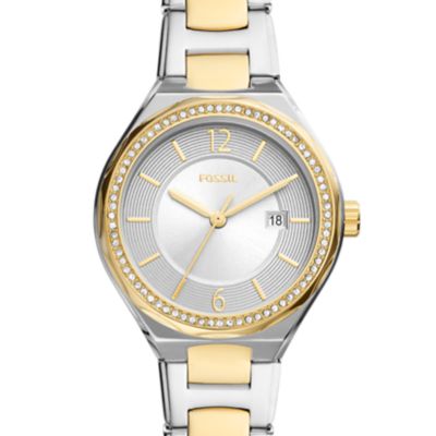 Eevie Three-Hand Date Two-Tone Stainless Steel Watch