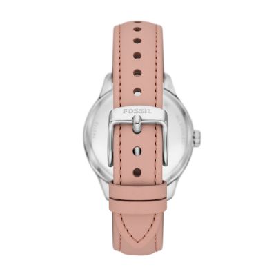 Montre Rye automatique en cuir rose BQ3807 Fossil