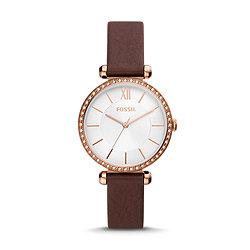 Tillie Three-Hand Brown Leather Watch