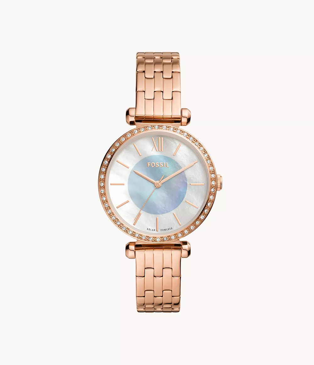 Fossil Women Tillie Solar-Powered Rose Gold-Tone Stainless Steel Watch