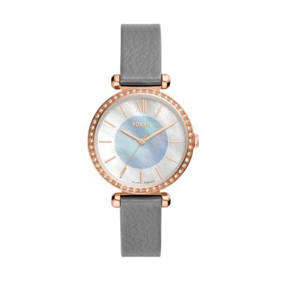 Fossil Women Tillie Solar-Powered Grey Leather Watch