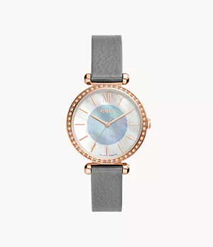 Tillie Solar-Powered Gray Leather Watch