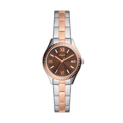 Rye Three-Hand Date Two-Tone Stainless Steel Watch - BQ3825 - Fossil