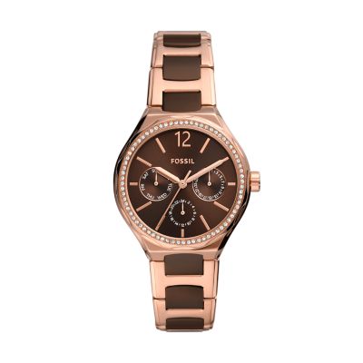 Fossil rose best sale gold watch price