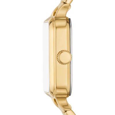 Reloj de acero inoxidable en tono dorado, Oro