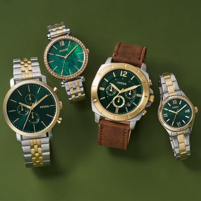 Fossil green deals dial watch