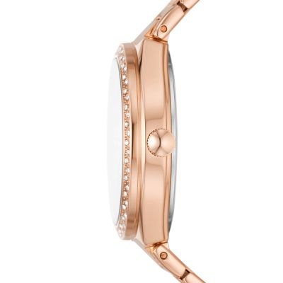 Dayle Three-Hand Rose Gold-Tone Stainless Steel Watch - BQ3886 - Fossil