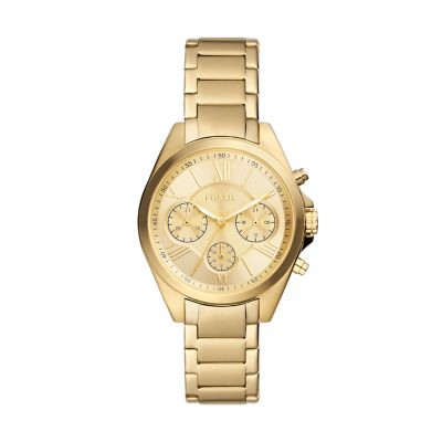 Fossil discount chronograph gold