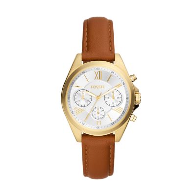 Fossil Women Modern Courier Chronograph Brown Leather Watch