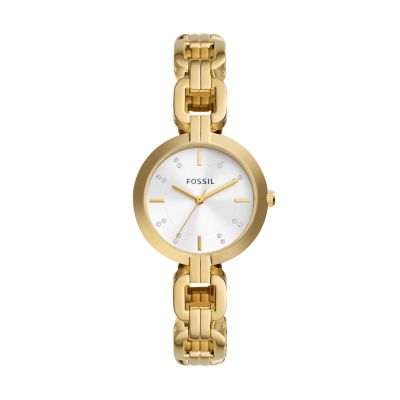 Fossil Outlet Women's Kerrigan Three-Hand Gold-Tone Stainless Steel Watch - Gold