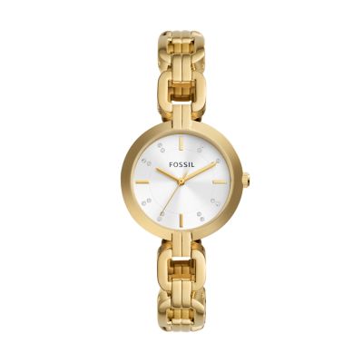 Kerrigan Three-Hand Gold-Tone Stainless Steel Watch - BQ3852 - Fossil