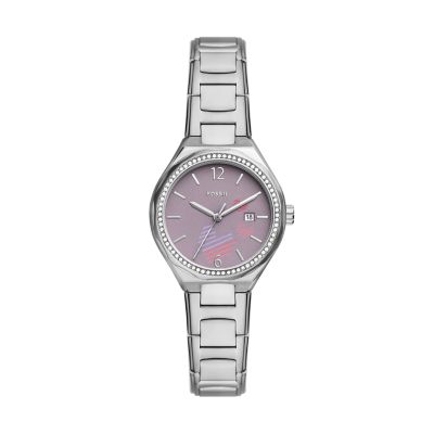 

Fossil Outlet Femmes Montre Eevie à trois aiguilles avec date en acier inoxydable