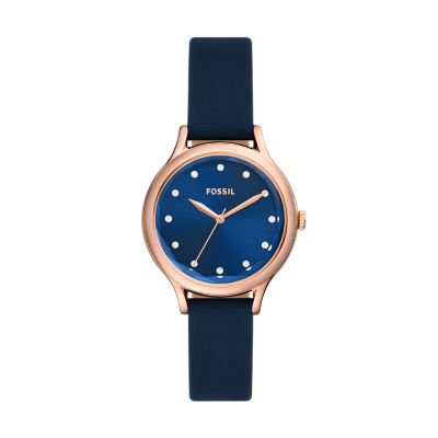 Blue Leather Womens Watch Fossil