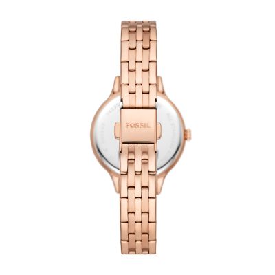 Dayle Three-Hand Rose Gold-Tone Stainless Steel Watch - BQ3886 - Fossil