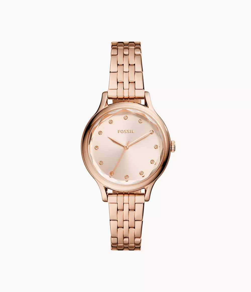 Laney Three-Hand Rose Gold-Tone Stainless Steel Watch
