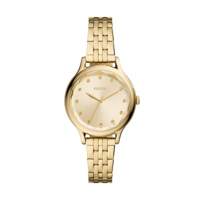 Laney Three-Hand Gold-Tone Stainless Steel Watch