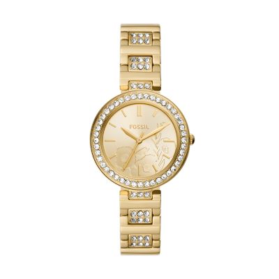 Karli Three-Hand Gold-Tone Stainless Steel Watch - BQ3876 - Fossil