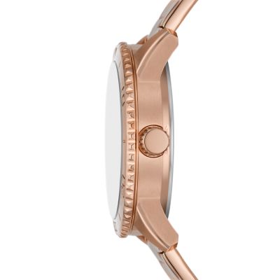 Dayle Three-Hand Rose Gold-Tone Stainless Steel Watch