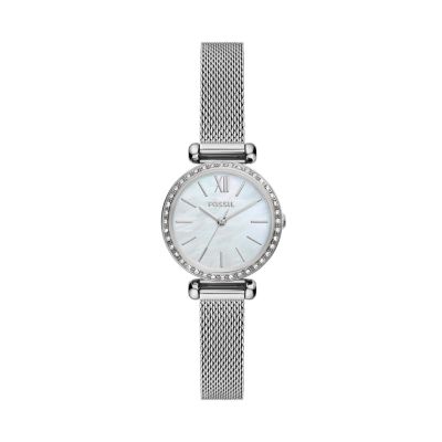 Fossil Outlet Uhr Tillie Mini 3-Zeiger-Werk Milanaise Edelstahl