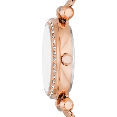 Tillie Mini Three-Hand Rose Gold-Tone Stainless Steel Mesh Watch