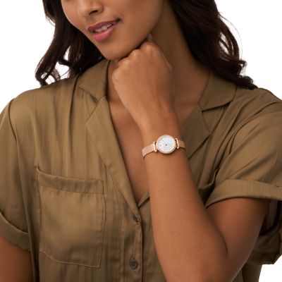 Tillie Mini Three-Hand Rose Gold-Tone Stainless Steel Mesh Watch