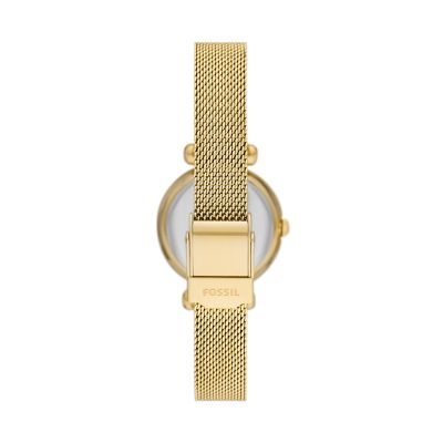 Tillie Mini Three-Hand Gold-Tone Stainless Steel Mesh Watch