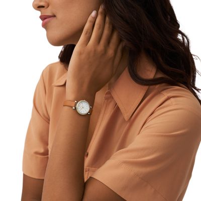 Tillie Mini Three-Hand Brown Leather Watch - BQ3900 - Fossil