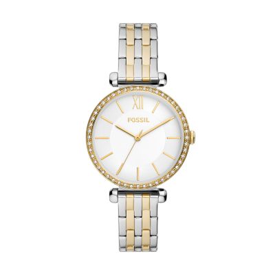 Fossil Outlet Women's Tillie Three-Hand Two-Tone Stainless Steel Watch - 2T Silver/Gold