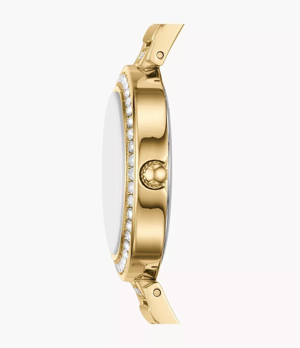 Karli Three-Hand Gold-Tone Stainless Steel Watch and Bracelet Box Set