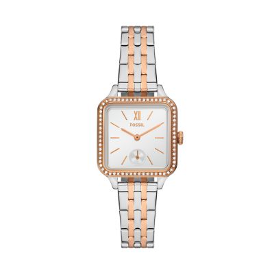 Rose Gold, Silver for Colleen Three-Hand Two-Tone Stainless Steel Watch