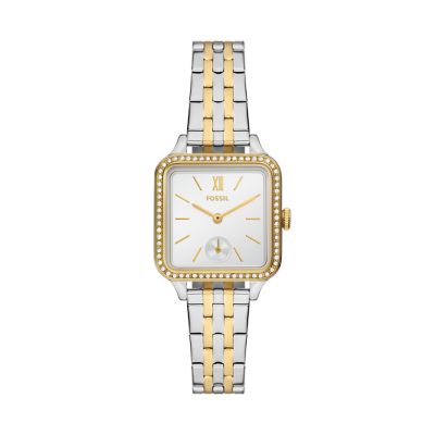 Gold, Silver for Colleen Three-Hand Two-Tone Stainless Steel Watch