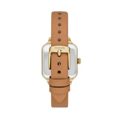 Colleen Three-Hand Brown Leather Watch