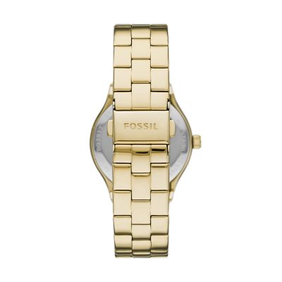 Modern Sophisticate Multifunction Gold-Tone Stainless Steel Watch