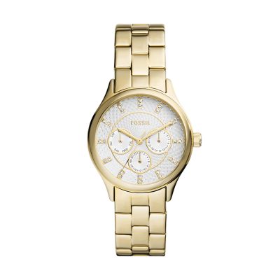 Fossil Outlet Women's Modern Sophisticate Multifunction Gold-Tone Stainless Steel Watch - Gold