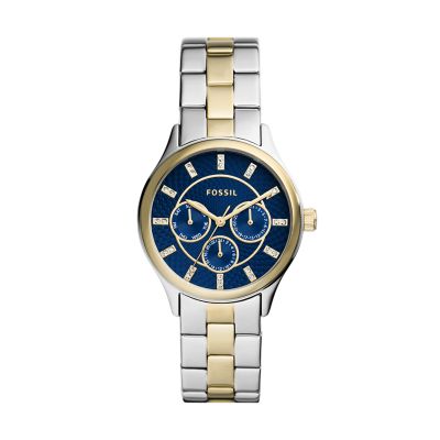 Fossil Outlet Women's Modern Sophisticate Multifunction Two-Tone Stainless Steel Watch - Gold / Silver